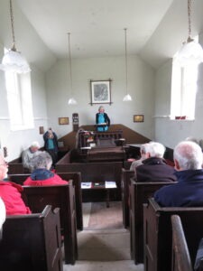 Simple and original interior of Penrose Chapel