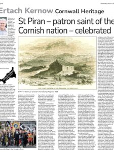 St Piran patron saint of the Cornish nation