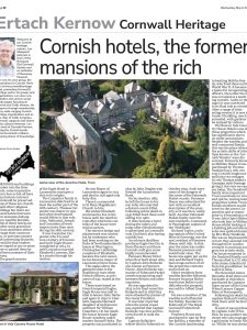 Cornish hotels, former mansions of the rich
