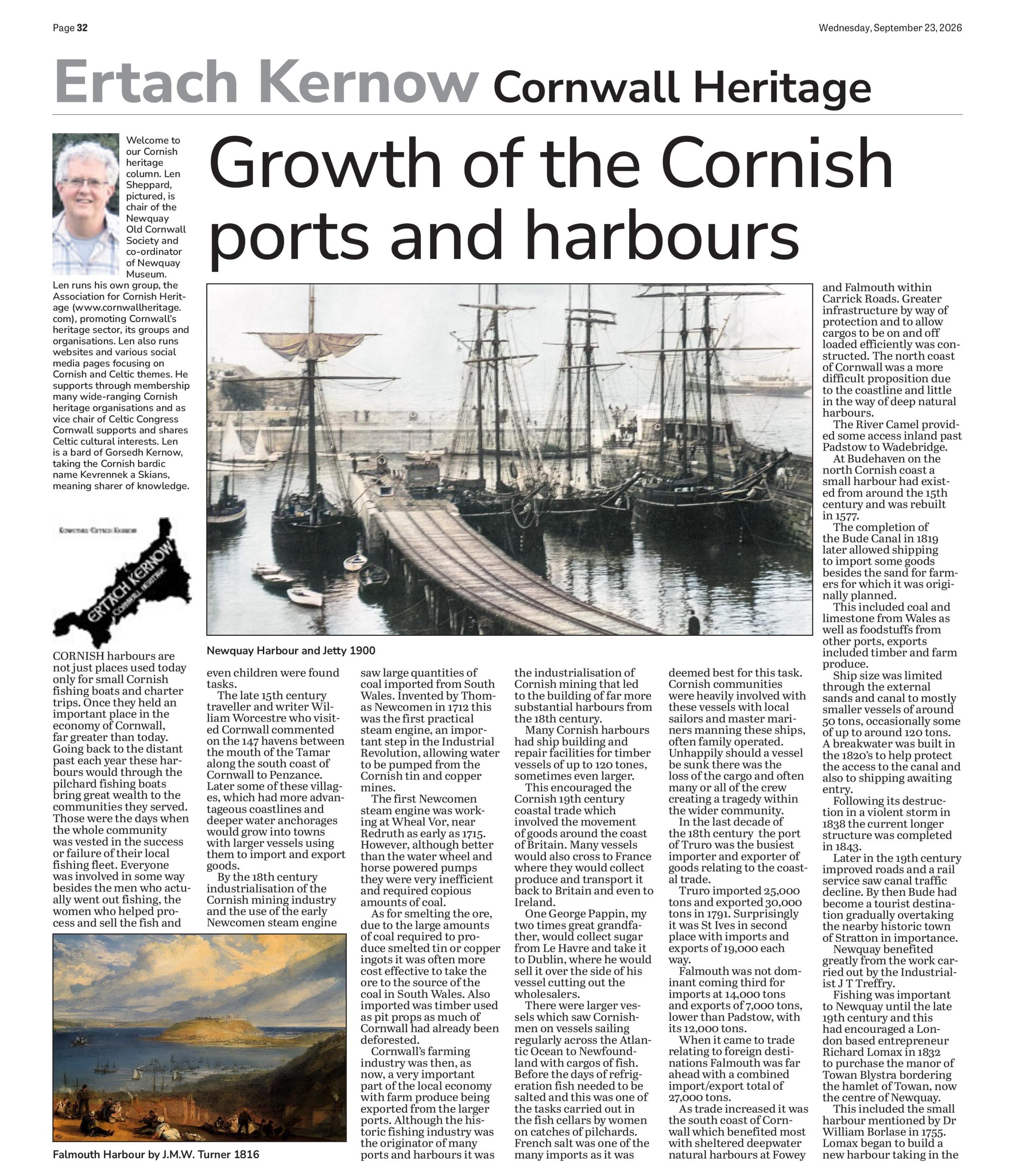 Growth of the Cornish ports and harbours